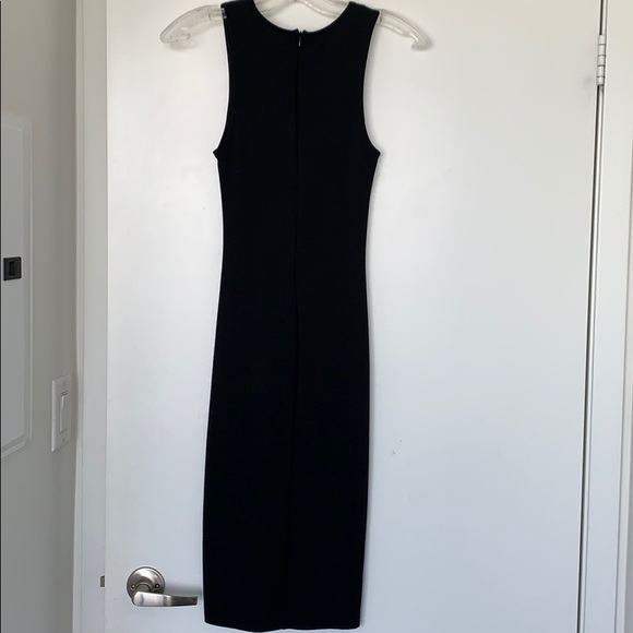 NWT ⭐️ REVAMPED Bodycon Lace Up Tight Mid Calf 3/4 Length Sexy Black Dress 4 6 S - Picture 6 of 7